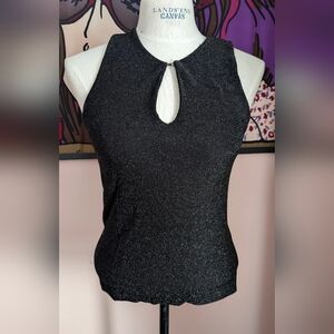 Betsey Johnson Black Shimmer Tank Top